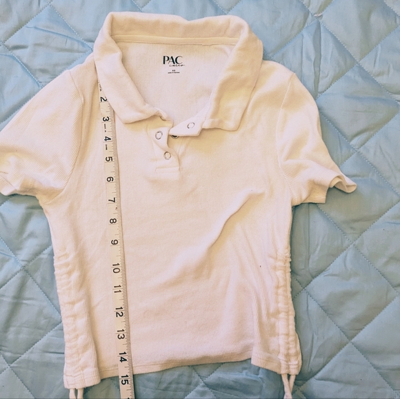 PacCares Cropped Polo with ruched sides Size XS - Picture 8 of 8